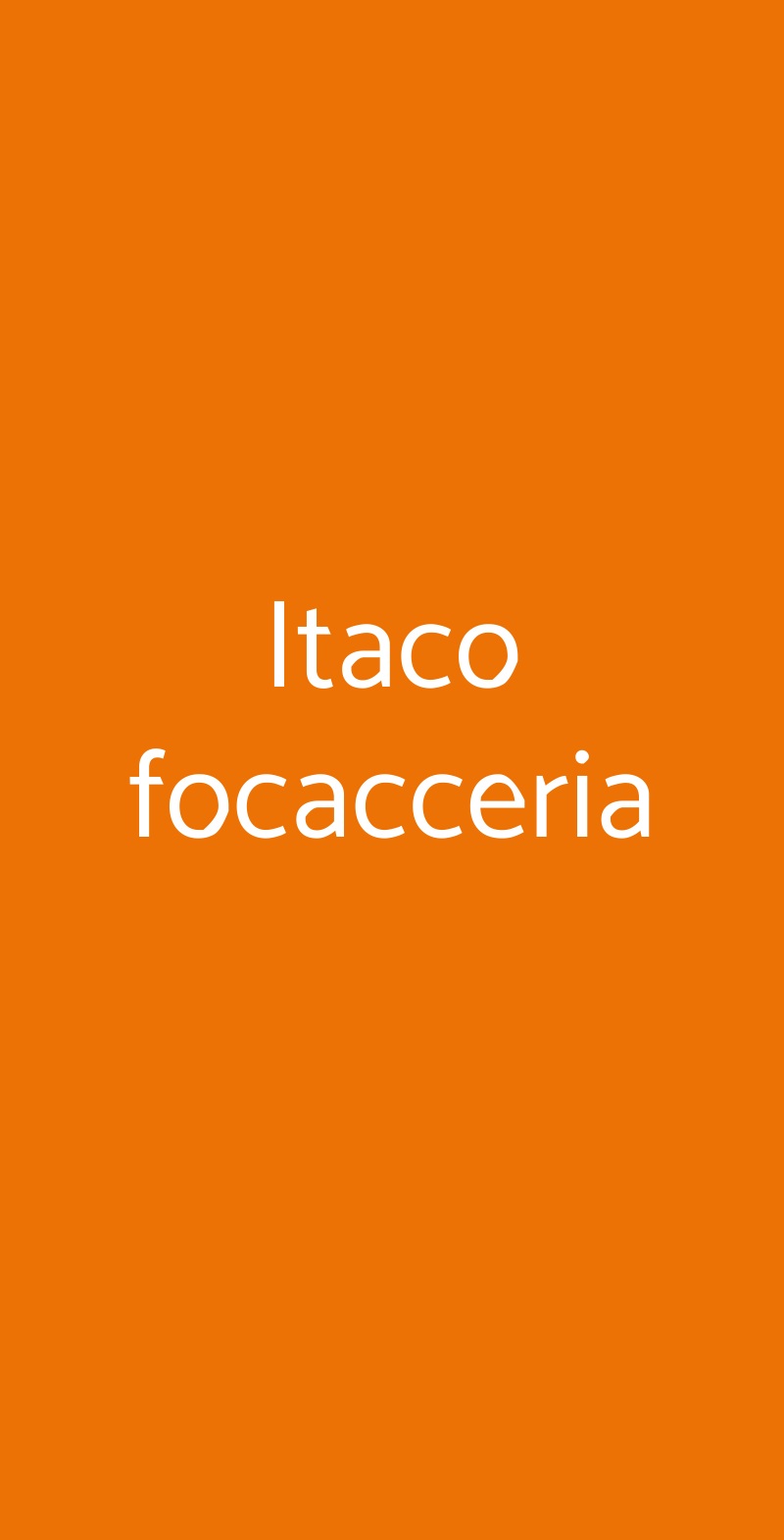 Itaco focacceria Firenze menù 1 pagina
