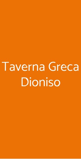 Taverna Greca Dioniso, Firenze