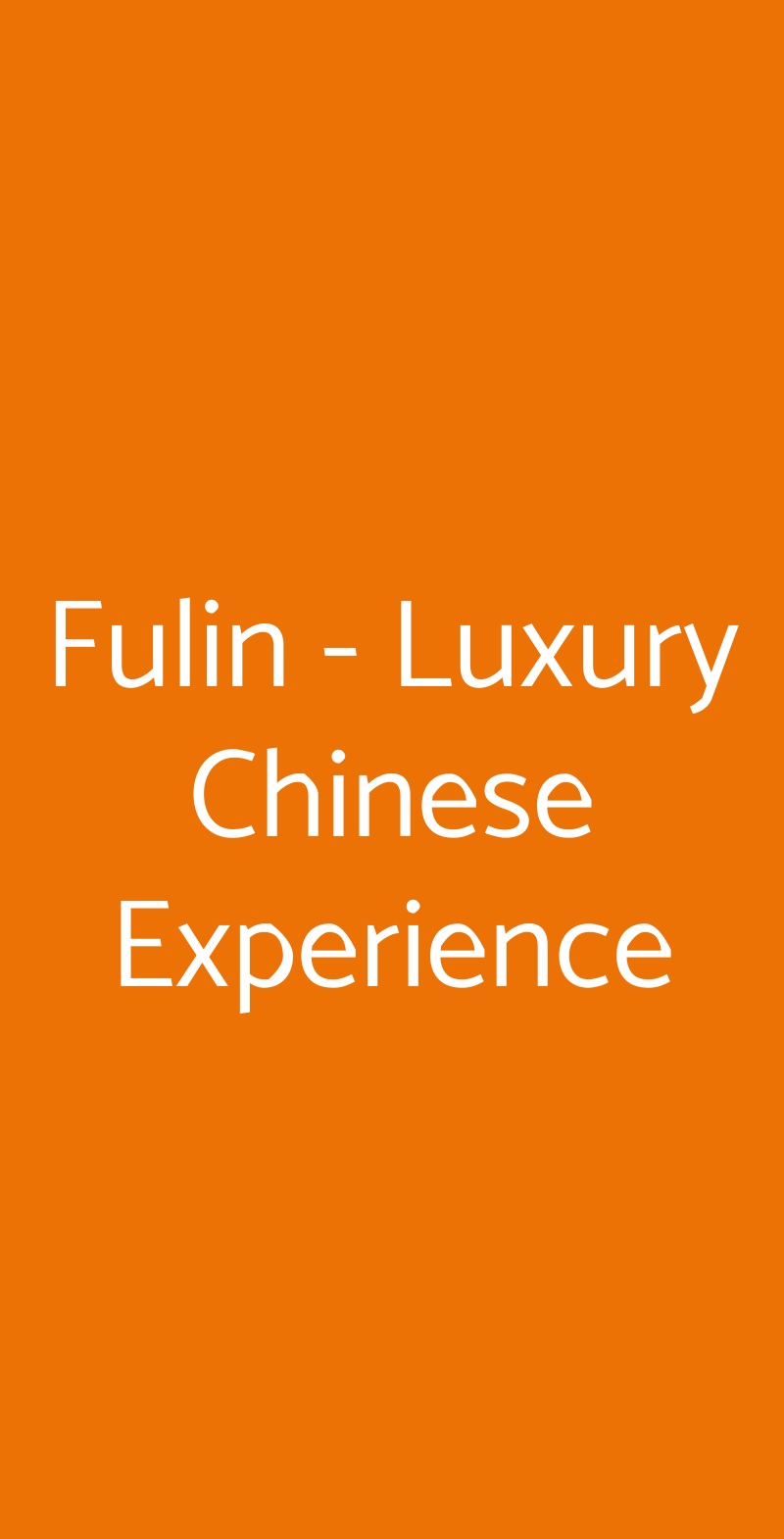 Fulin - Luxury Chinese Experience Firenze menù 1 pagina