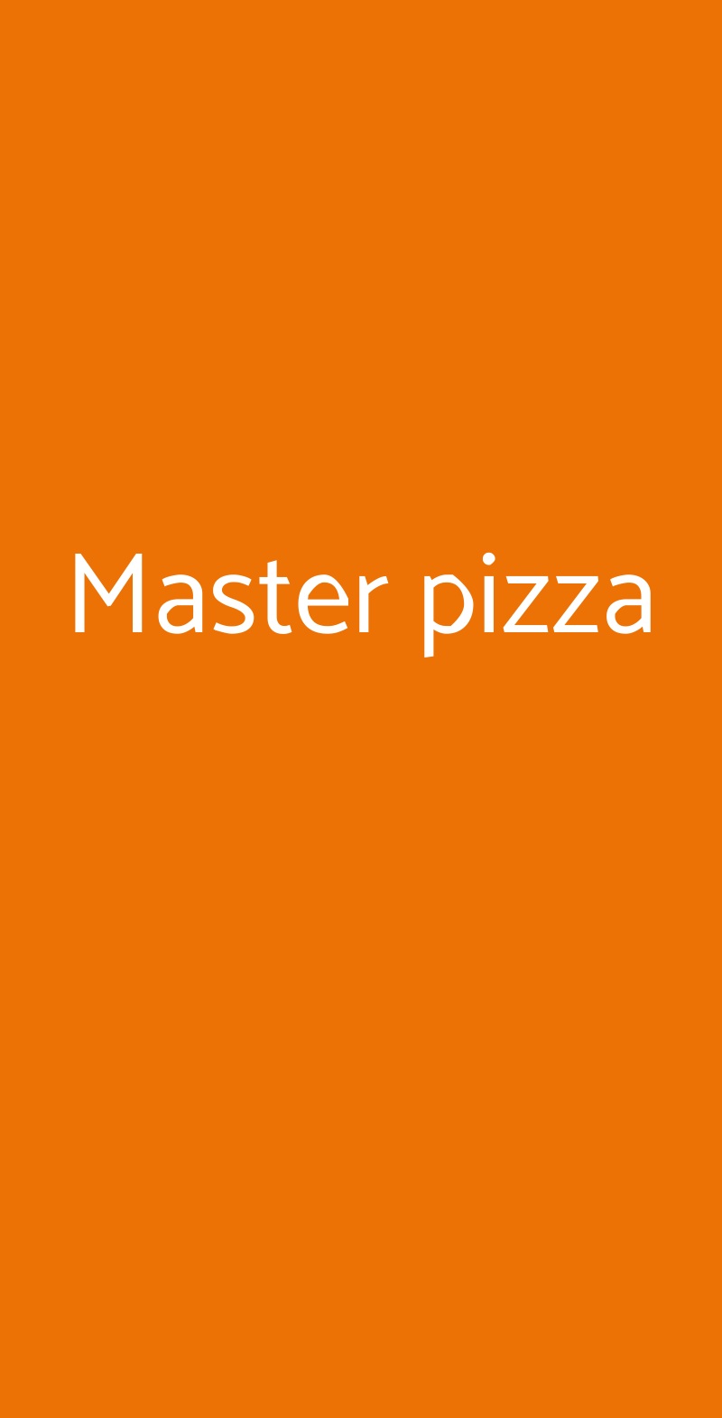 Master pizza Firenze menù 1 pagina