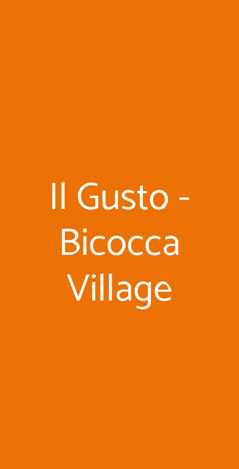 Il Gusto - Bicocca Village Milano menù 1 pagina
