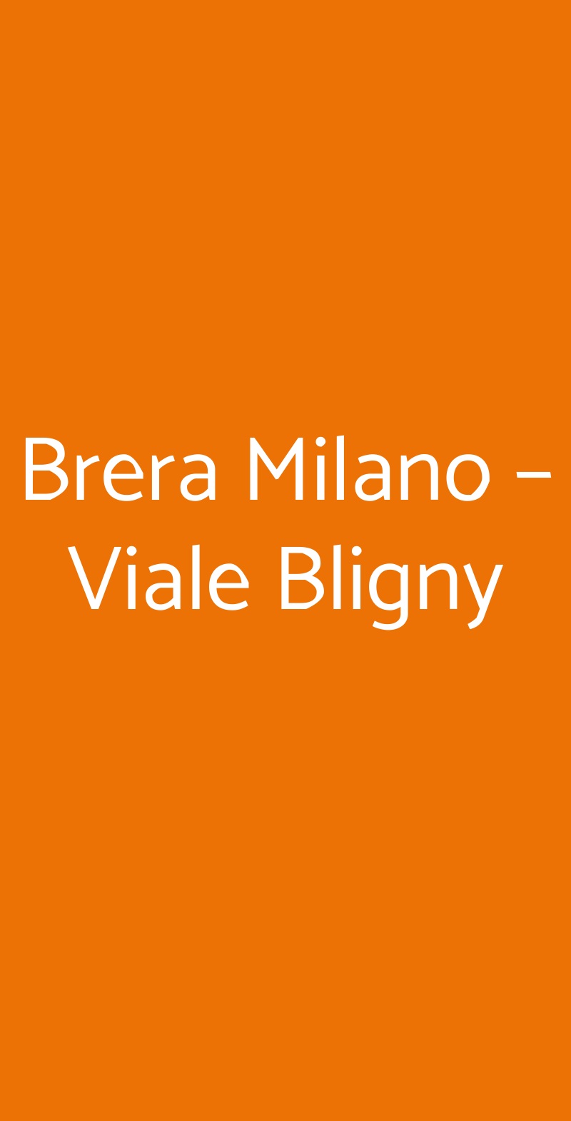 Brera Milano – Viale Bligny Milano menù 1 pagina