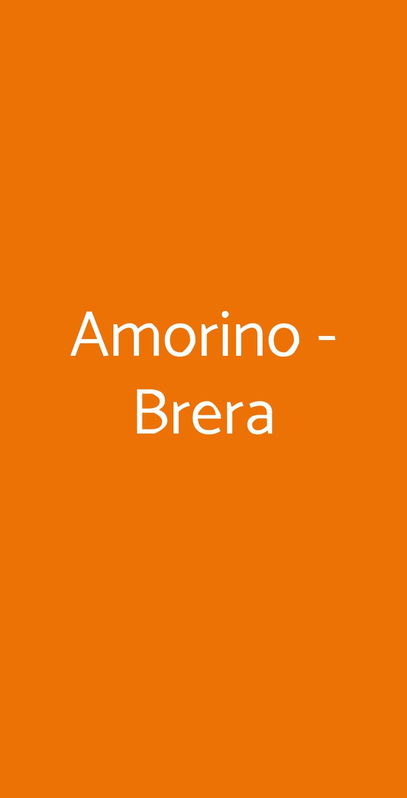 Amorino - Brera Milano menù 1 pagina
