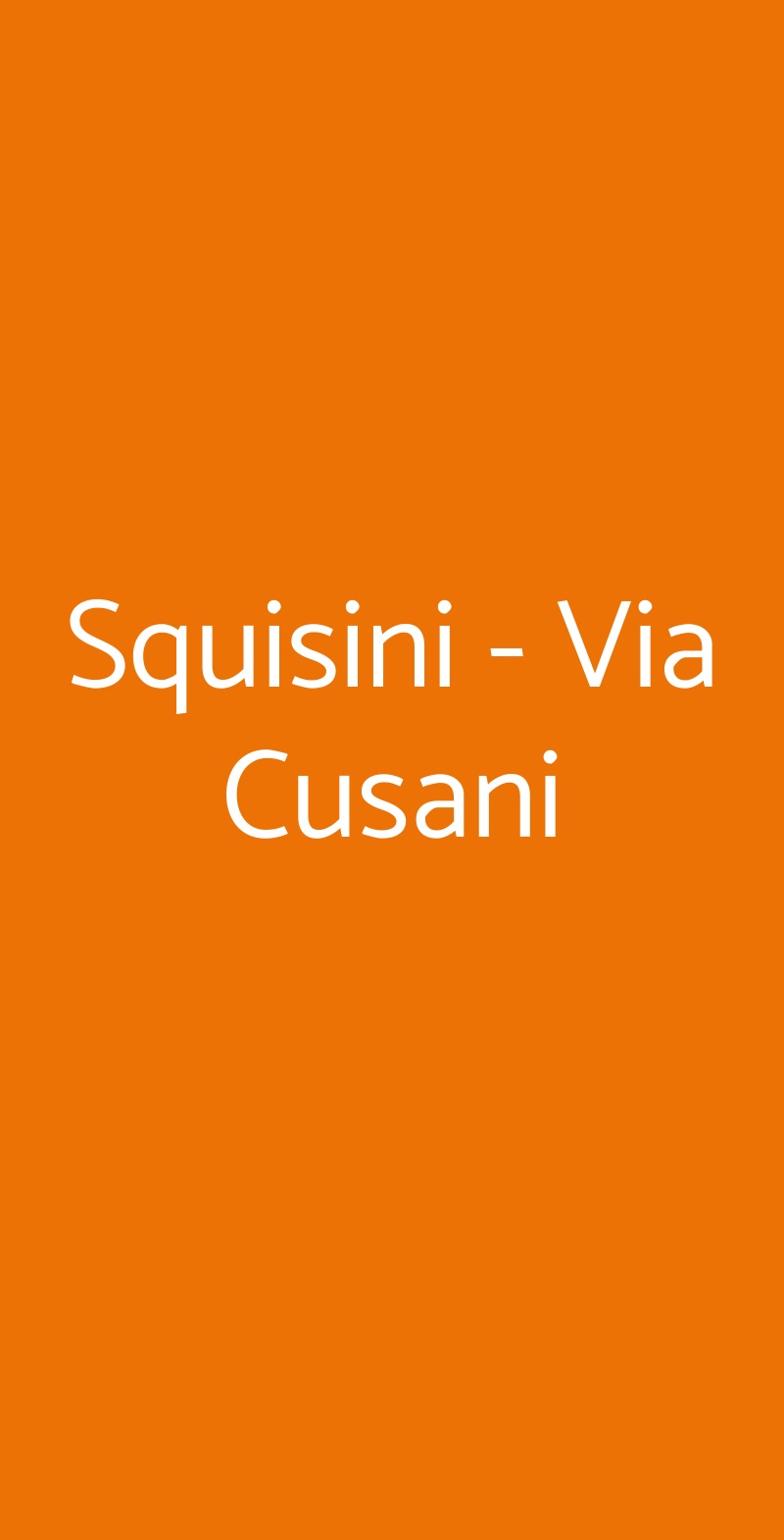 Squisini - Via Cusani Milano menù 1 pagina