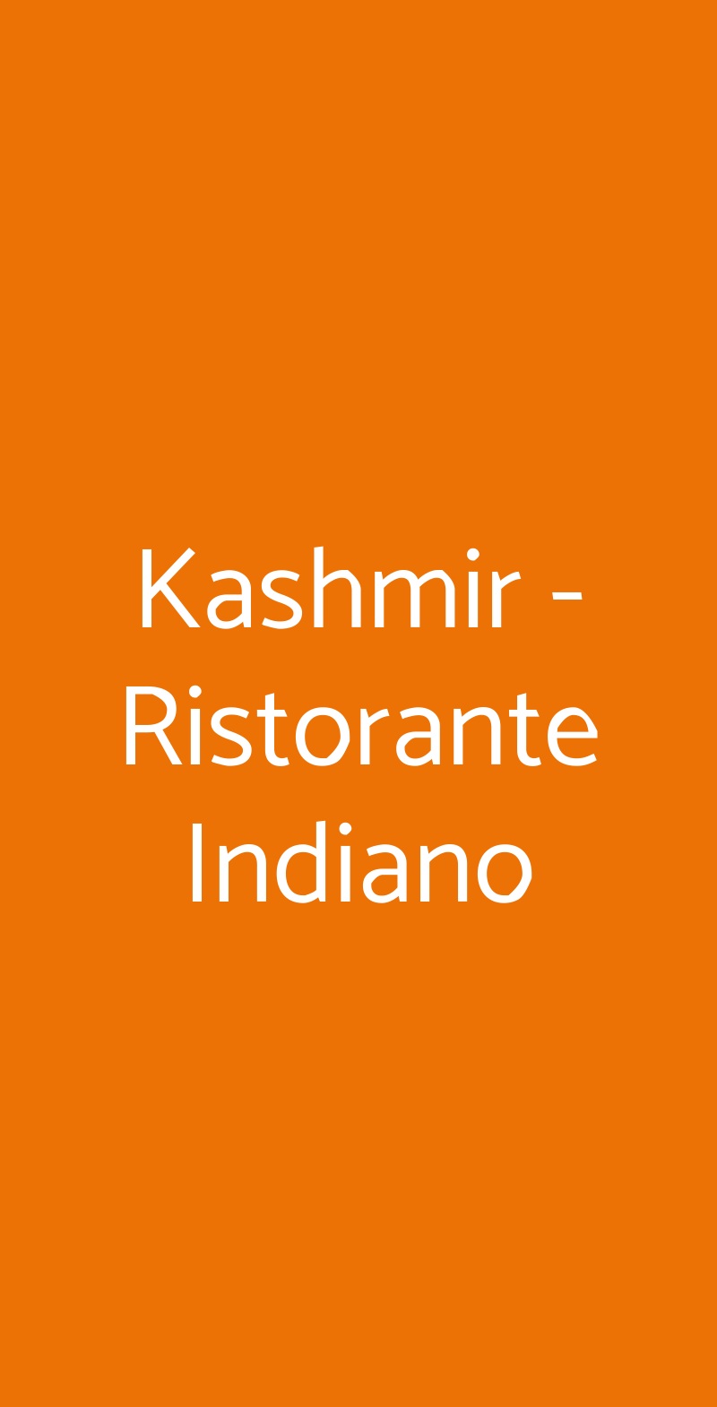 Kashmir - Ristorante Indiano Milano menù 1 pagina