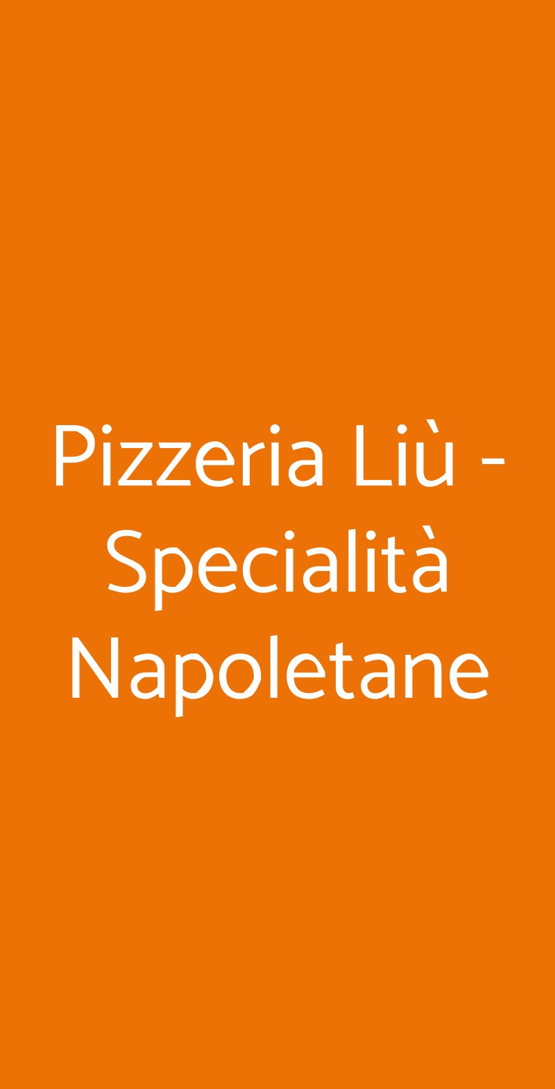 Pizzeria Liù - Specialità Napoletane Milano menù 1 pagina