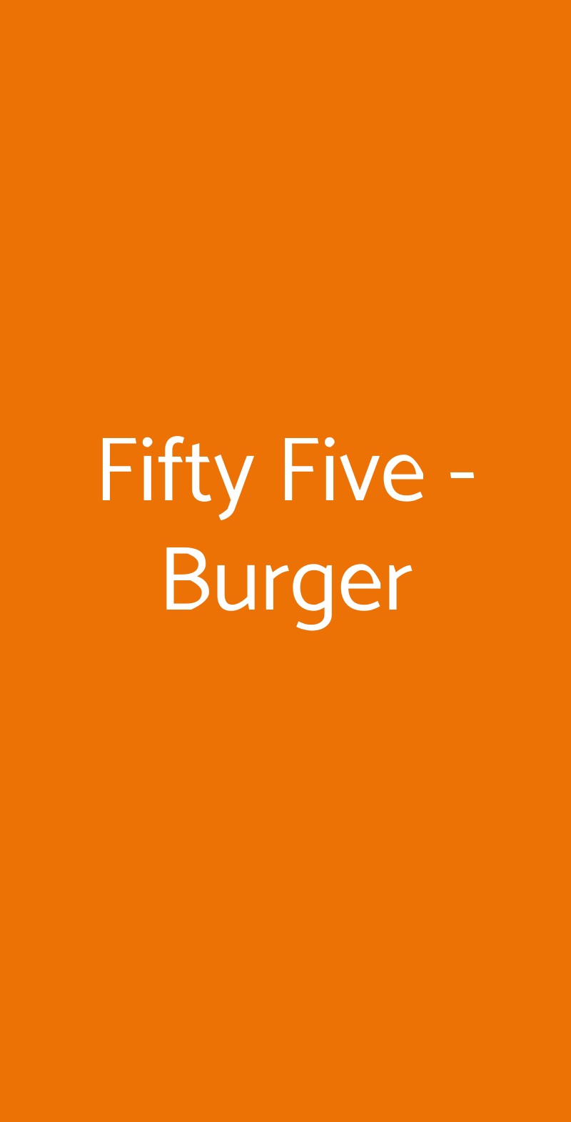 Fifty Five - Burger Milano menù 1 pagina