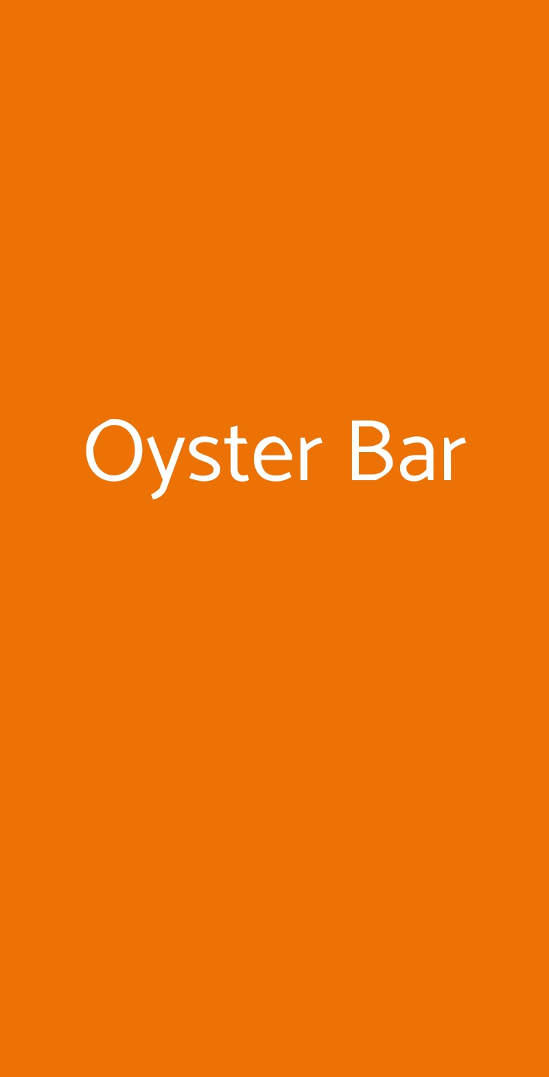 Oyster Bar Milano menù 1 pagina