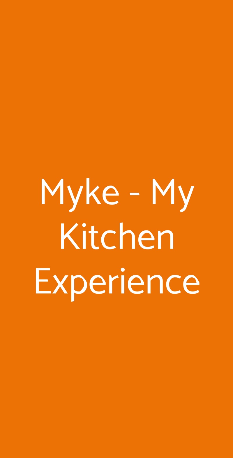 Myke - My Kitchen Experience Milano menù 1 pagina