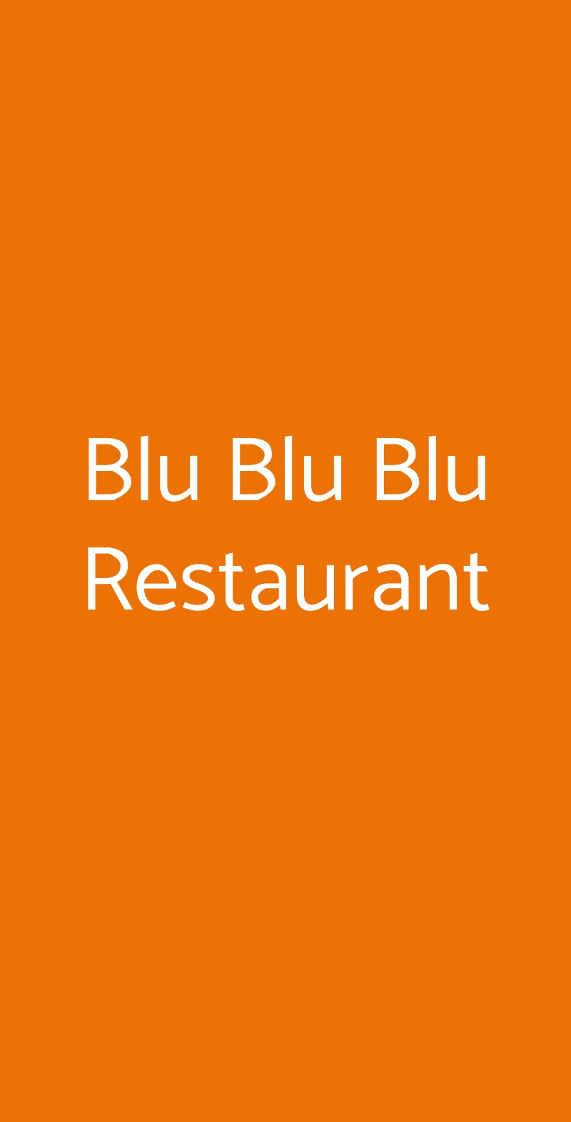 Blu Blu Blu Restaurant Milano menù 1 pagina