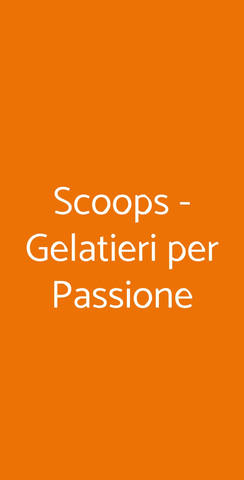Scoops - Gelatieri per Passione Milano menù 1 pagina