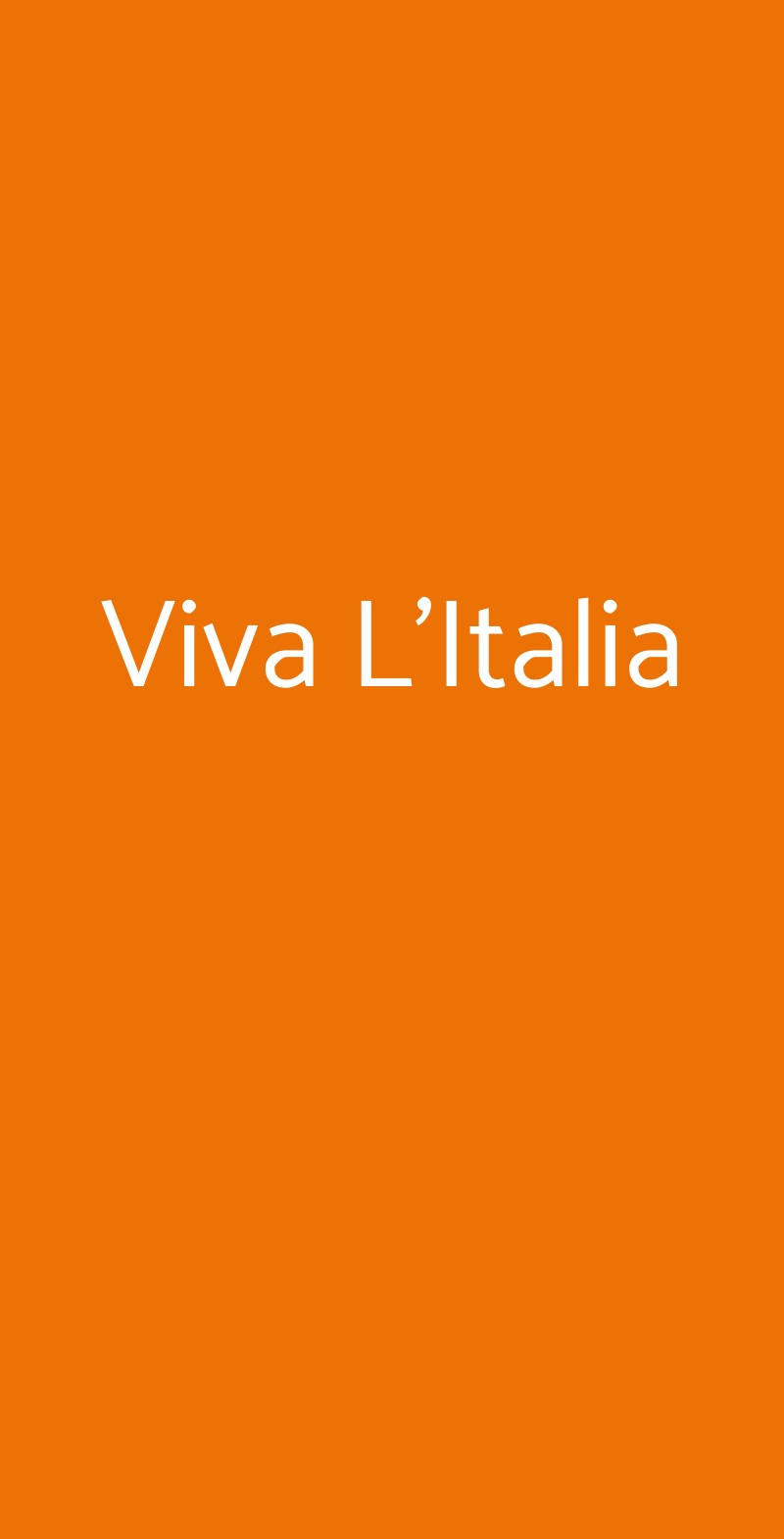 Viva L'Italia Milano menù 1 pagina