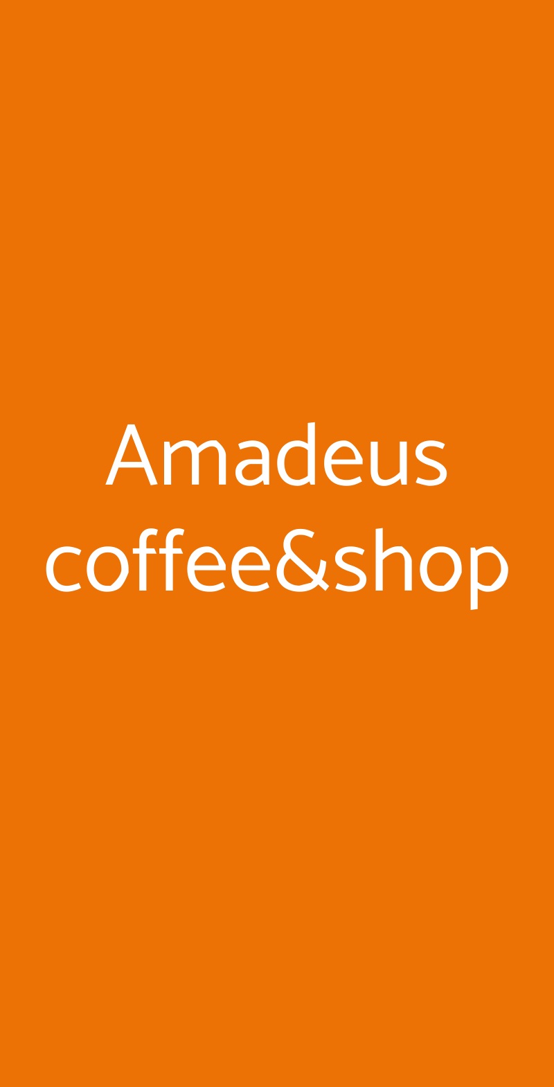 Amadeus coffee&shop Milano menù 1 pagina