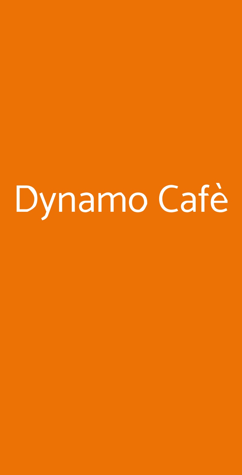 Dynamo Cafè Milano menù 1 pagina