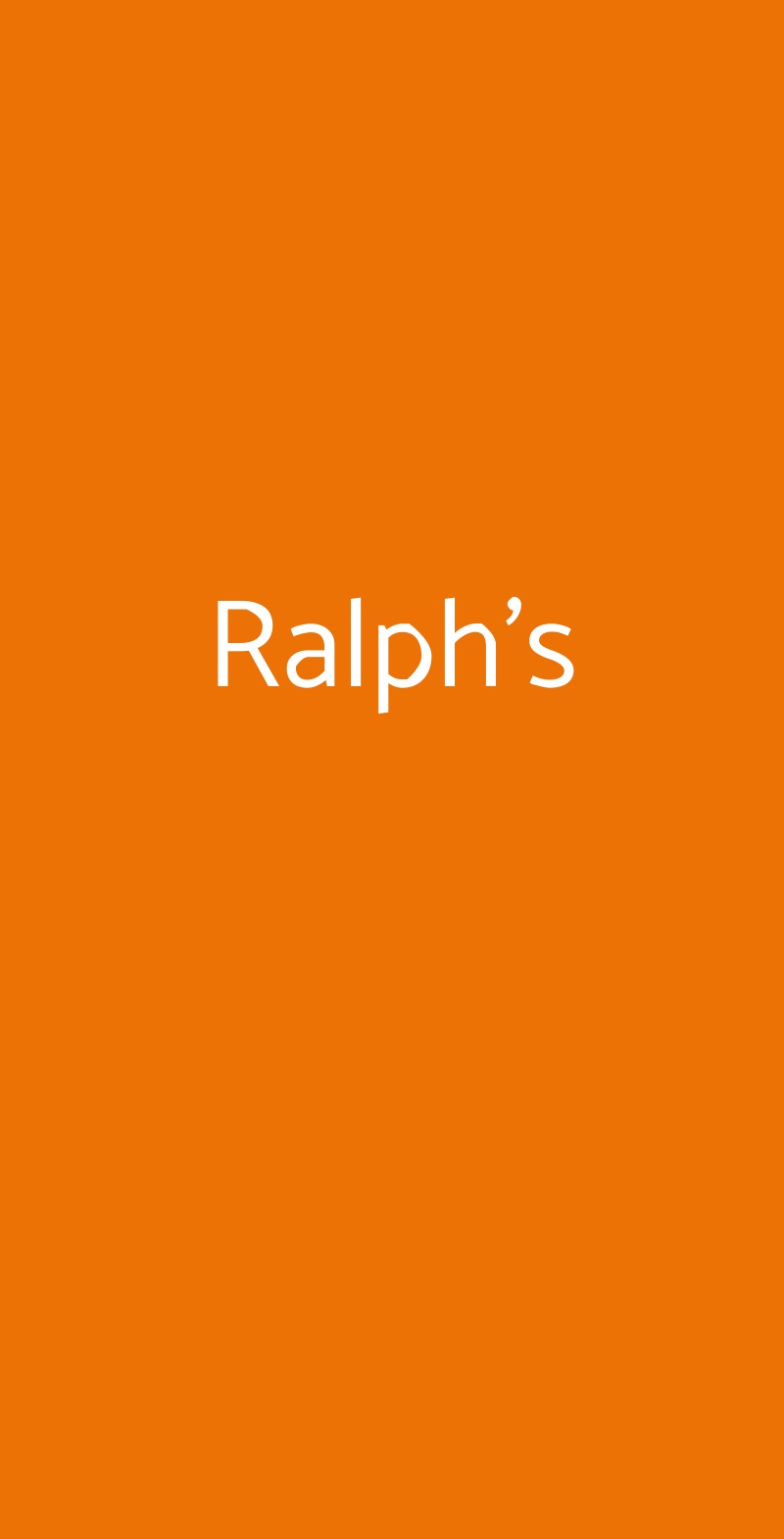 Ralph's Milano menù 1 pagina