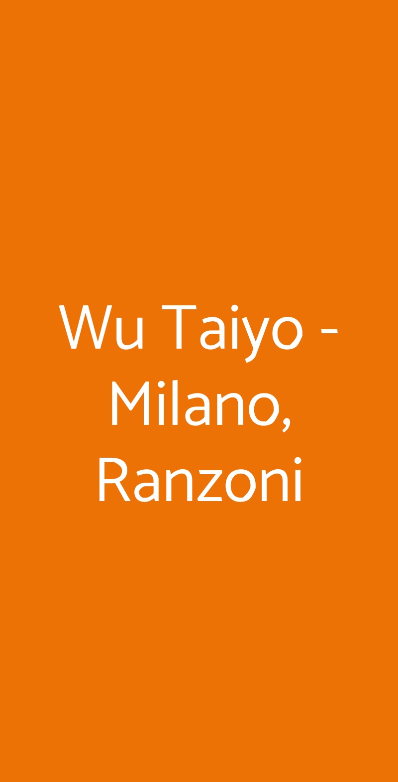 Wu Taiyo - Milano, Ranzoni Milano menù 1 pagina