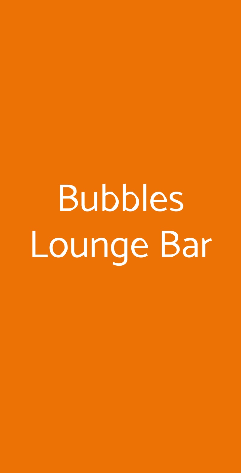Bubbles Lounge Bar Milano menù 1 pagina
