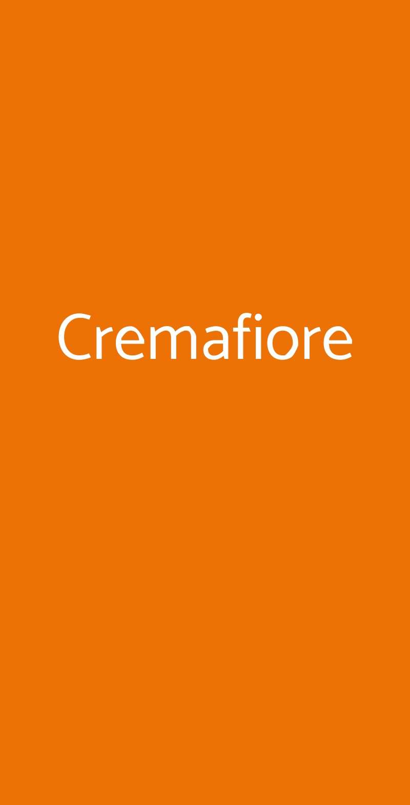 Cremafiore Milano menù 1 pagina