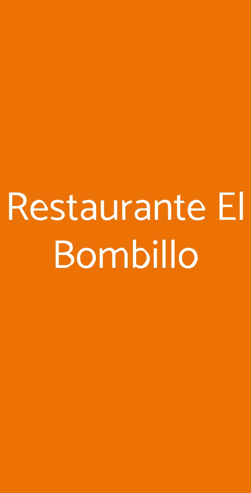 Restaurante El Bombillo Milano menù 1 pagina