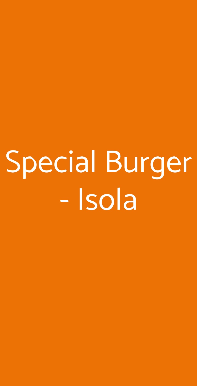 Special Burger - Isola Milano menù 1 pagina