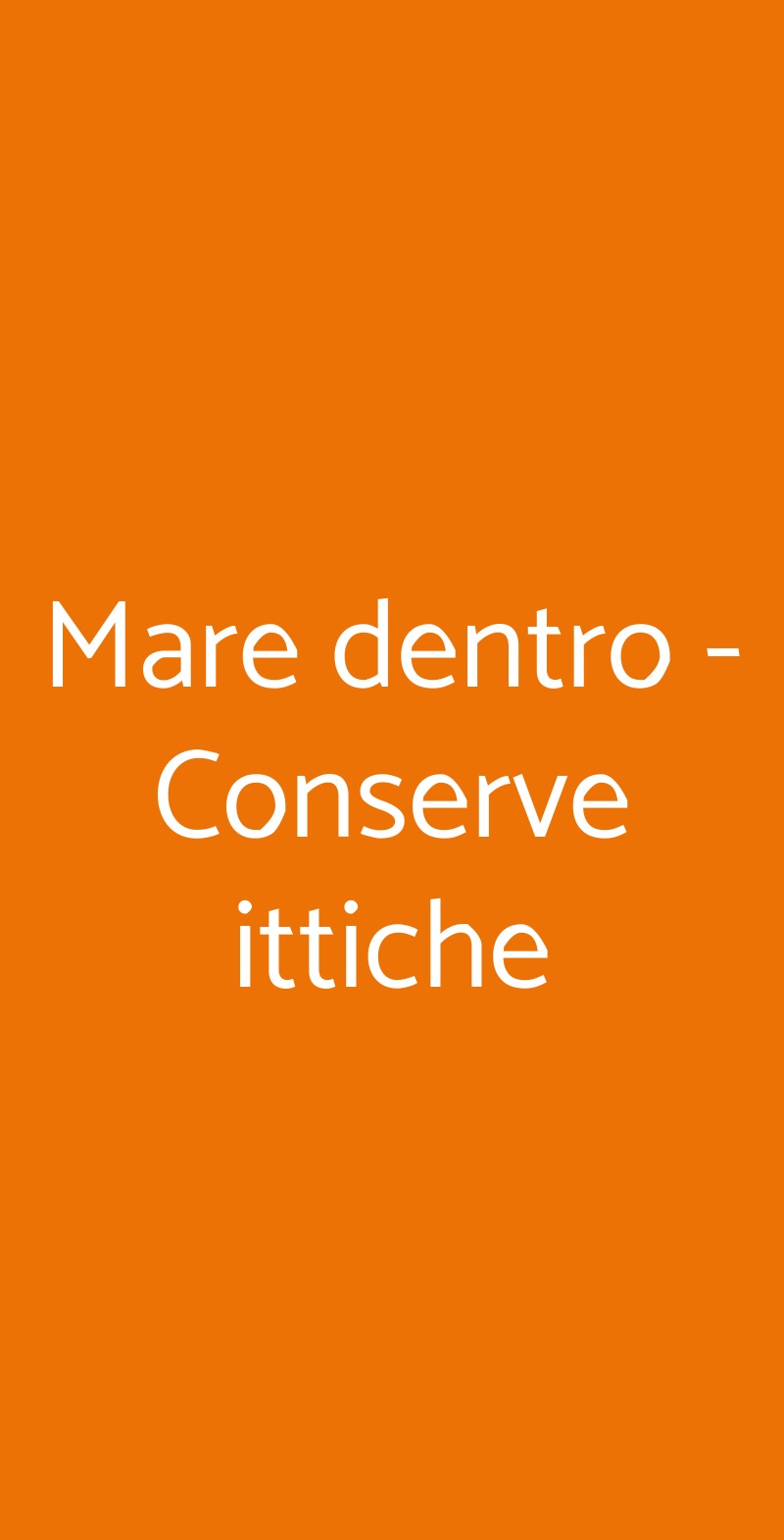 Mare dentro - Conserve ittiche Milano menù 1 pagina