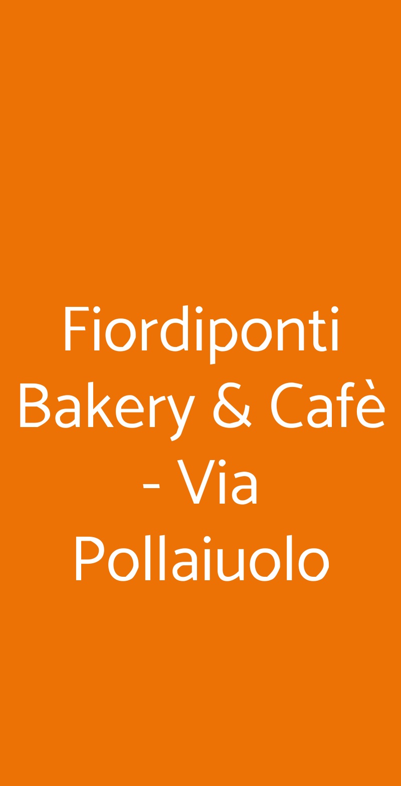 Fiordiponti Bakery & Cafè Milano menù 1 pagina