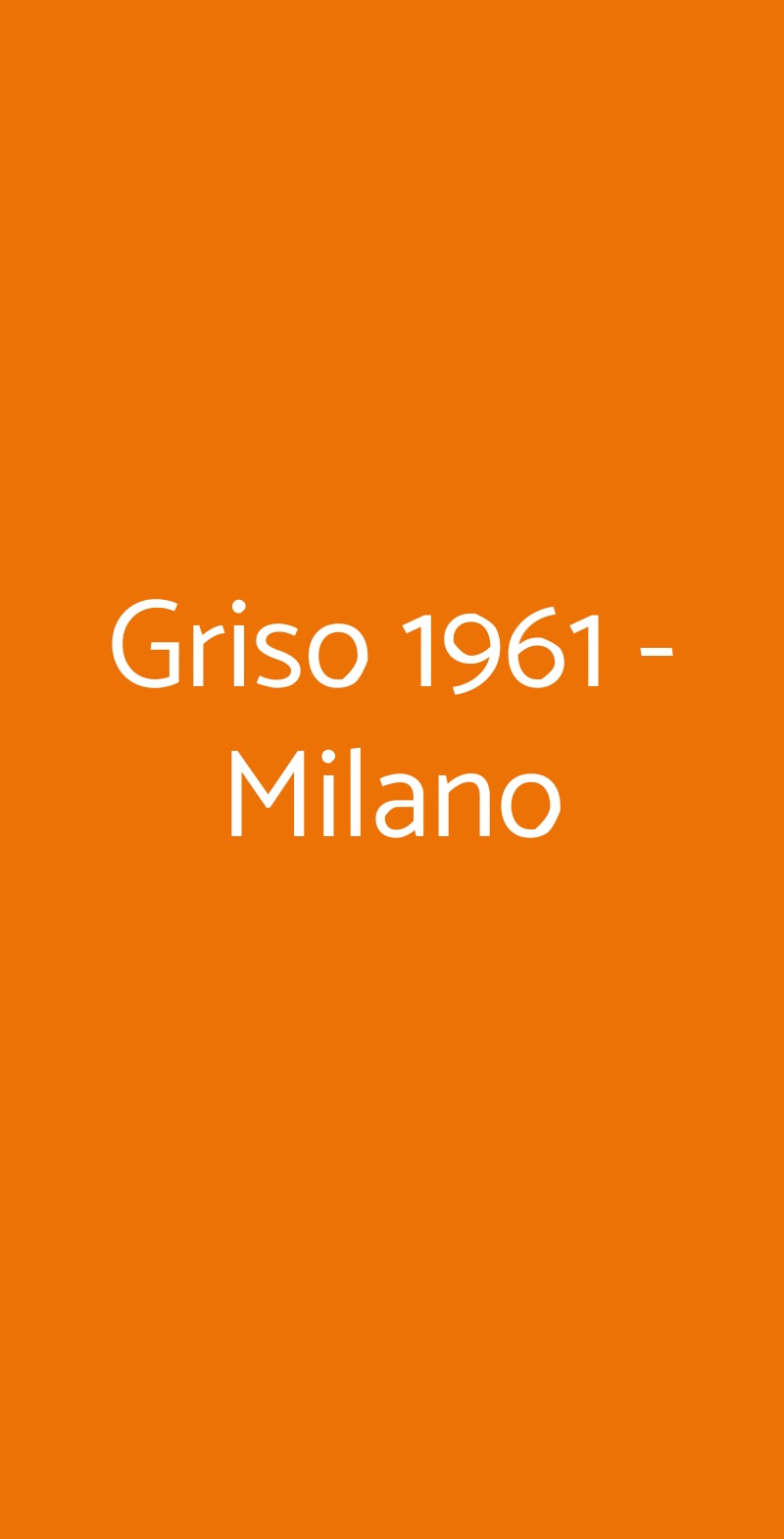 Griso 1961  Milano menù 1 pagina