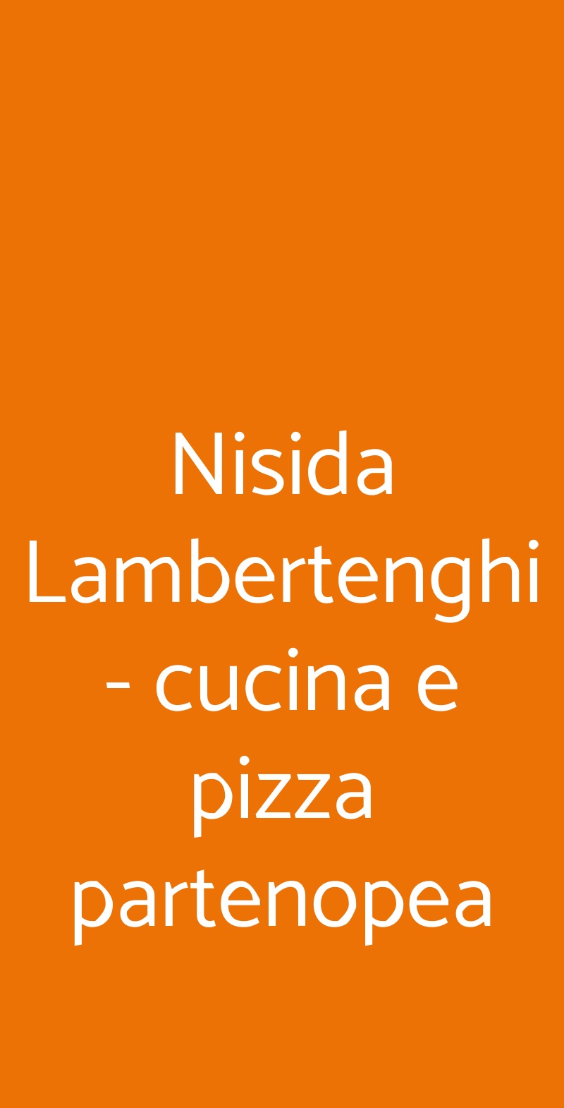 Nisida Lambertenghi - cucina e pizza partenopea Milano menù 1 pagina