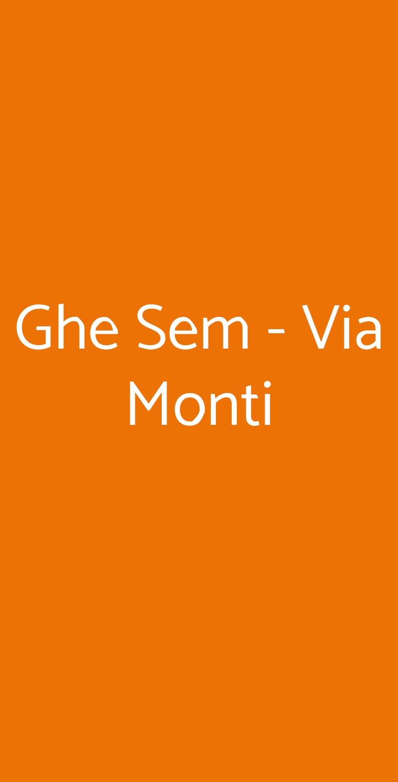 Ghe Sem - Via Monti Milano menù 1 pagina