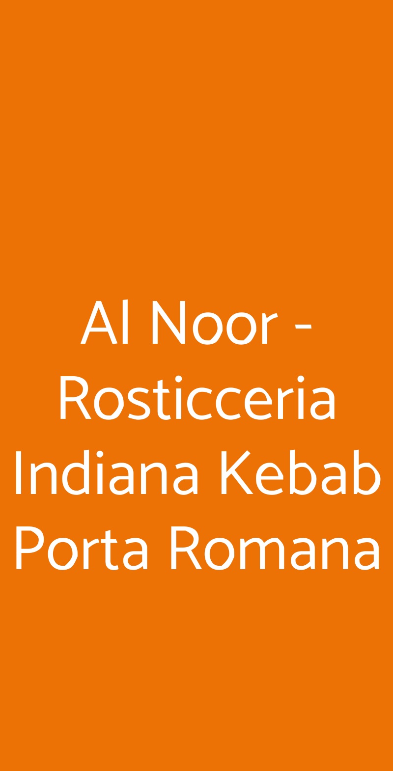 Al Noor - Rosticceria Indiana Kebab Porta Romana Milano menù 1 pagina