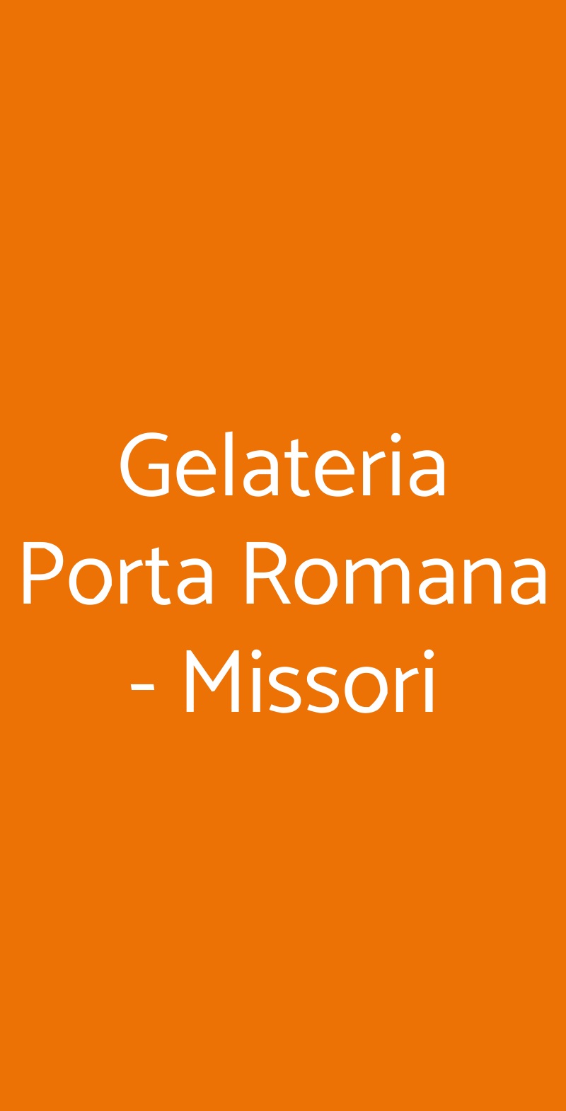 Gelateria Porta Romana - Missori Milano menù 1 pagina