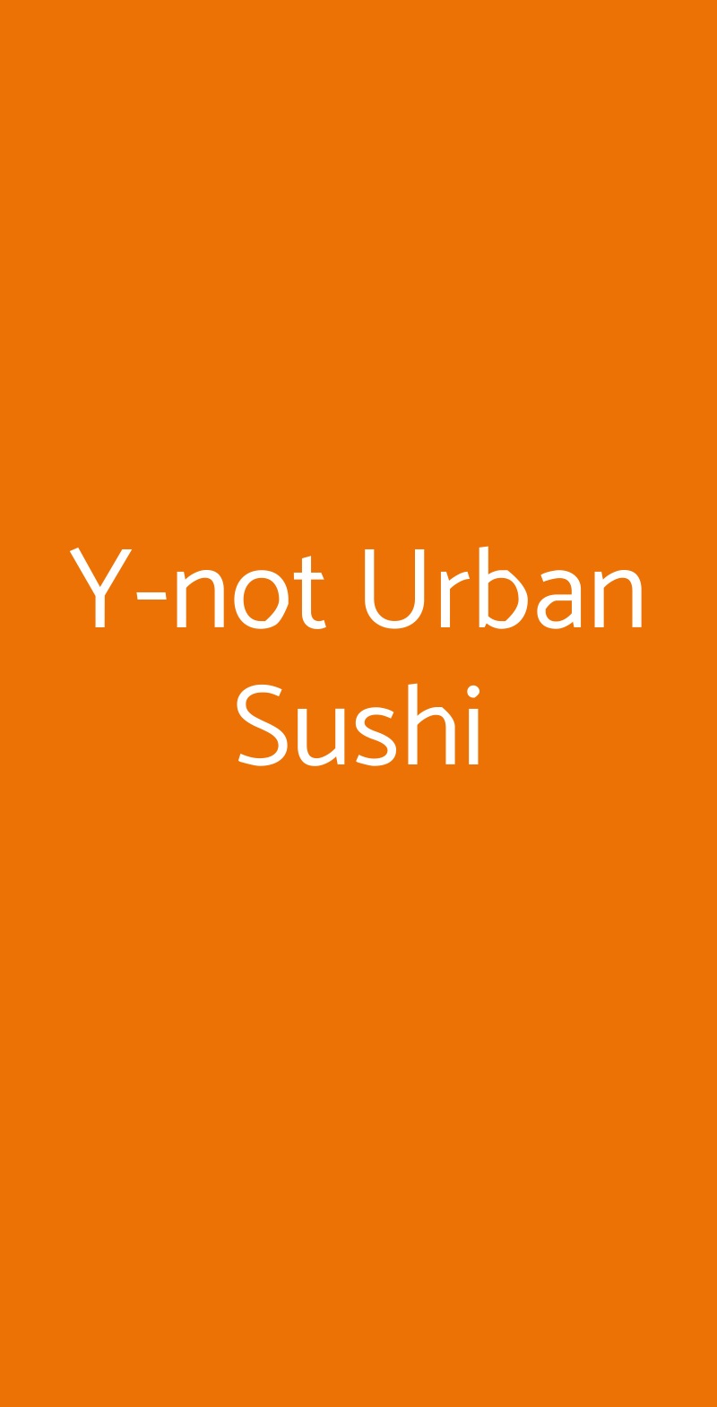 Y-not Urban Sushi Milano menù 1 pagina