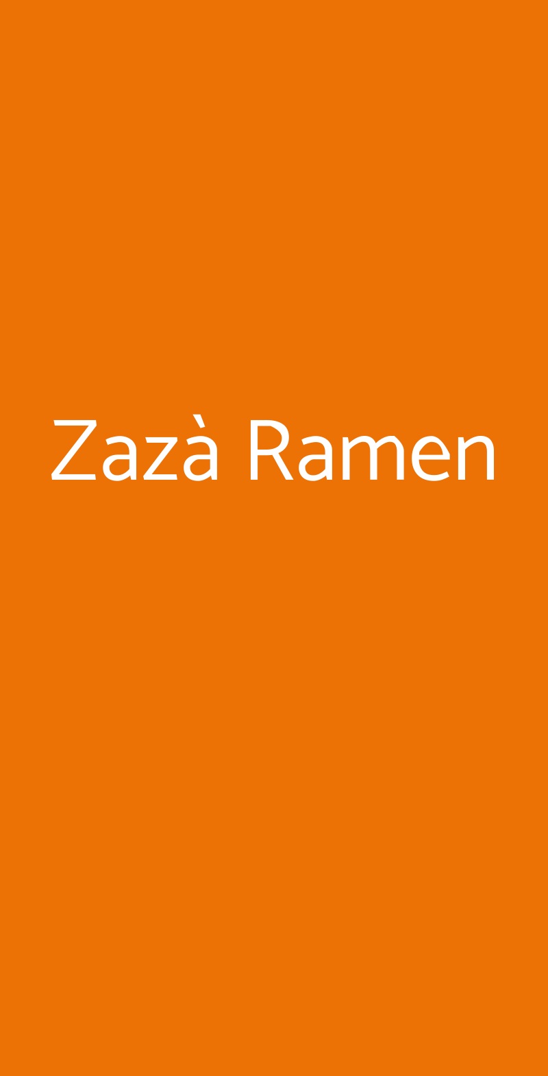 Zazà Ramen Milano menù 1 pagina