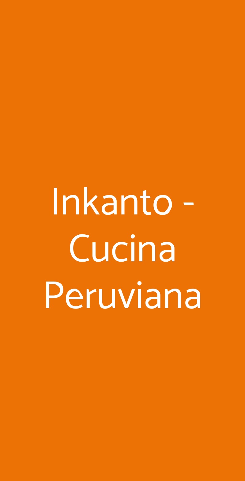 Inkanto - Cucina Peruviana Milano menù 1 pagina