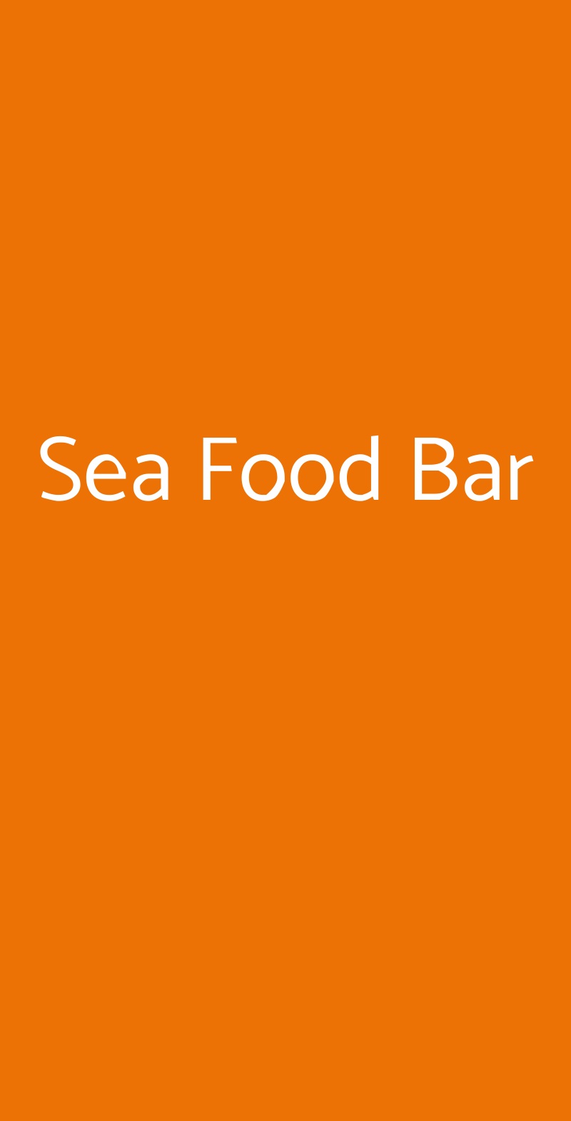 Sea Food Bar Milano menù 1 pagina