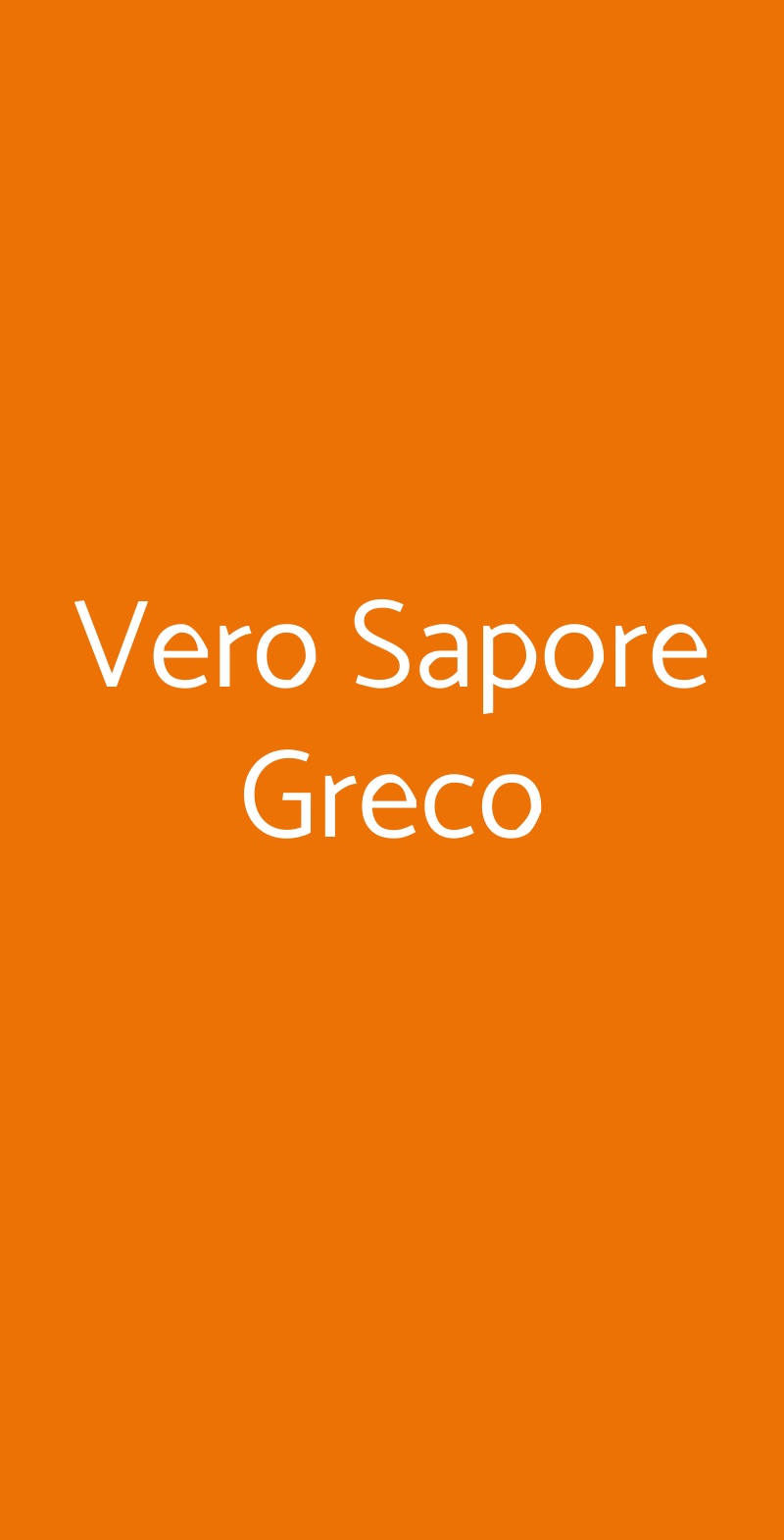 Vero Sapore Greco Milano menù 1 pagina