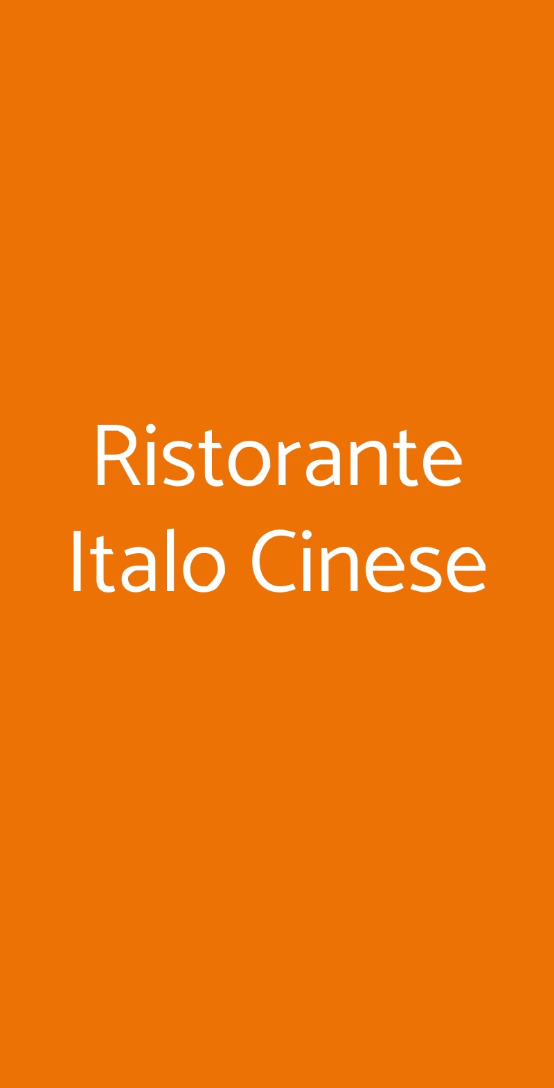 Ristorante Italo Cinese Milano menù 1 pagina