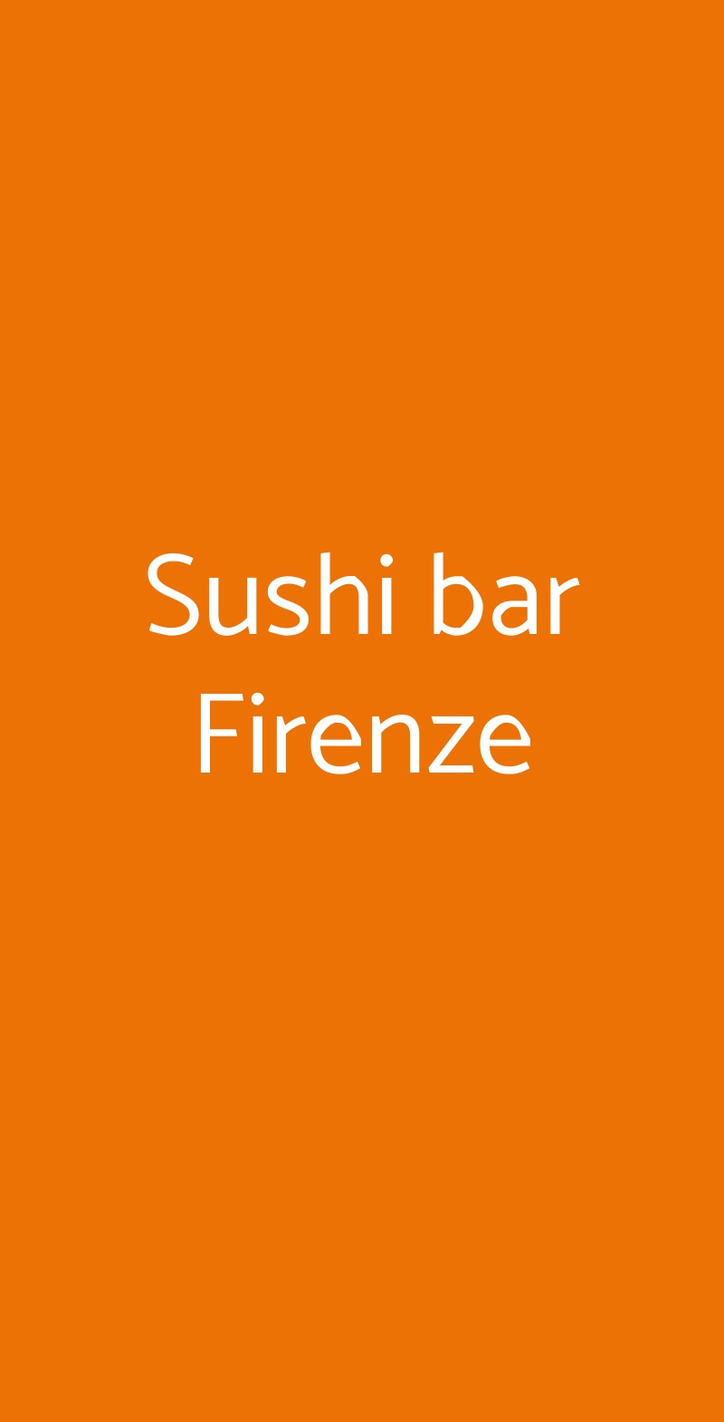 Sushi bar Firenze Milano menù 1 pagina