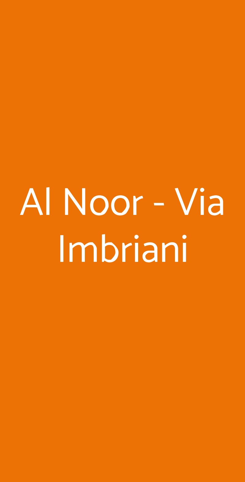 Al Noor - Via Imbriani Milano menù 1 pagina