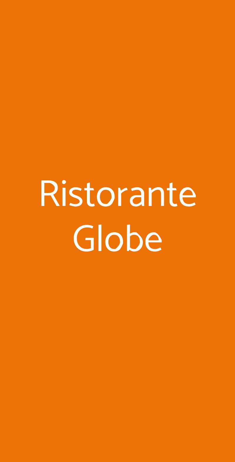 Ristorante Globe Milano menù 1 pagina