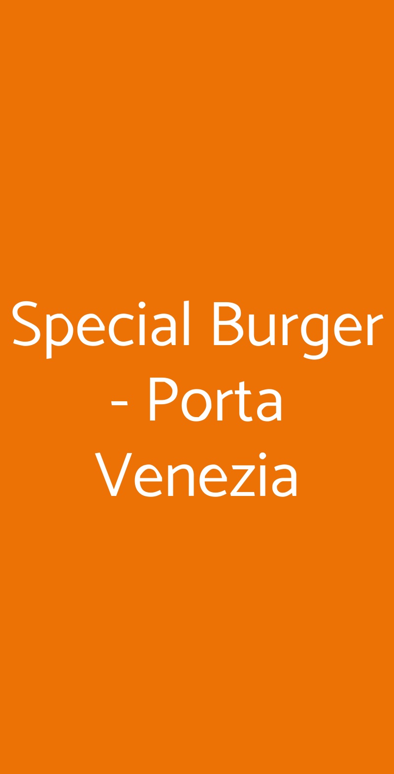 Special Burger - Porta Venezia Milano menù 1 pagina