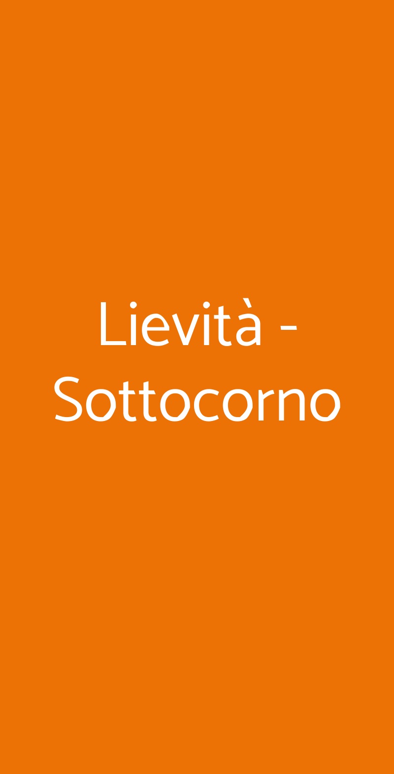 Lievità - Sottocorno Milano menù 1 pagina