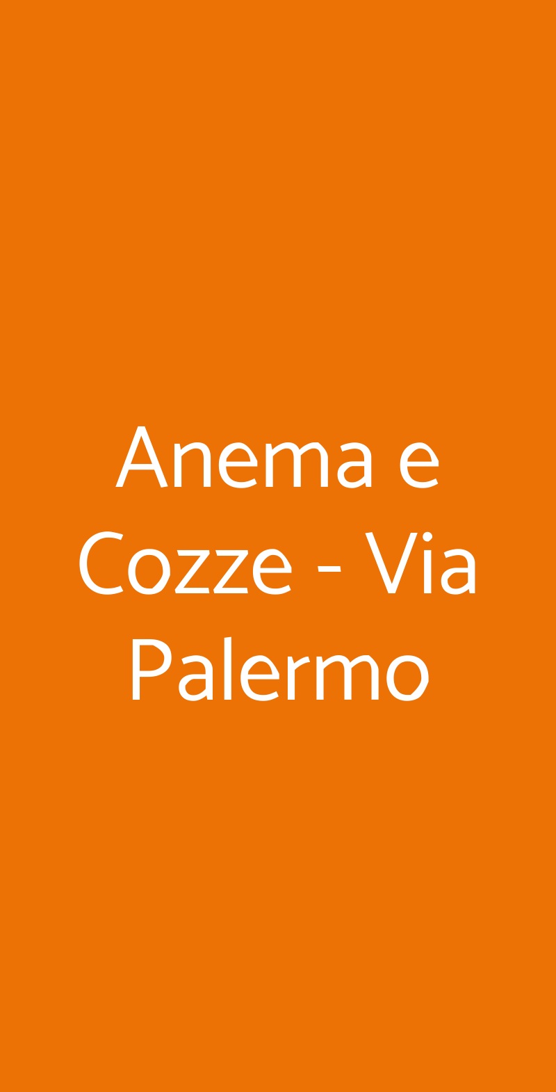 Anema e Cozze - Via Palermo Milano menù 1 pagina