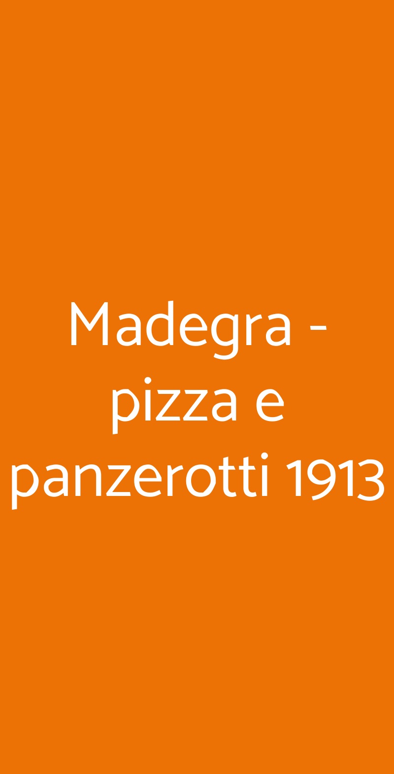 Madegra - pizza e panzerotti 1913 Milano menù 1 pagina