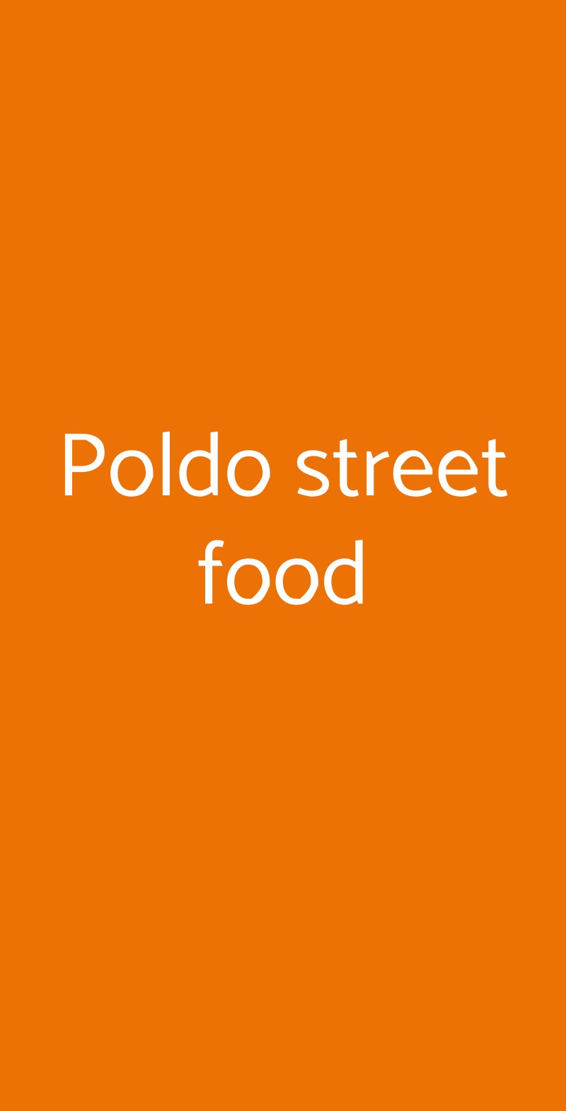 Poldo street food Milano menù 1 pagina