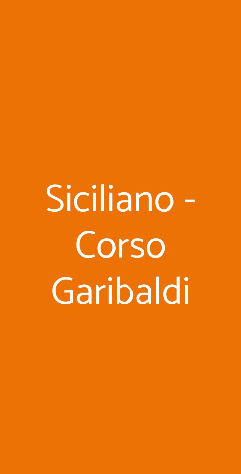 Siciliano - Corso Garibaldi Milano menù 1 pagina