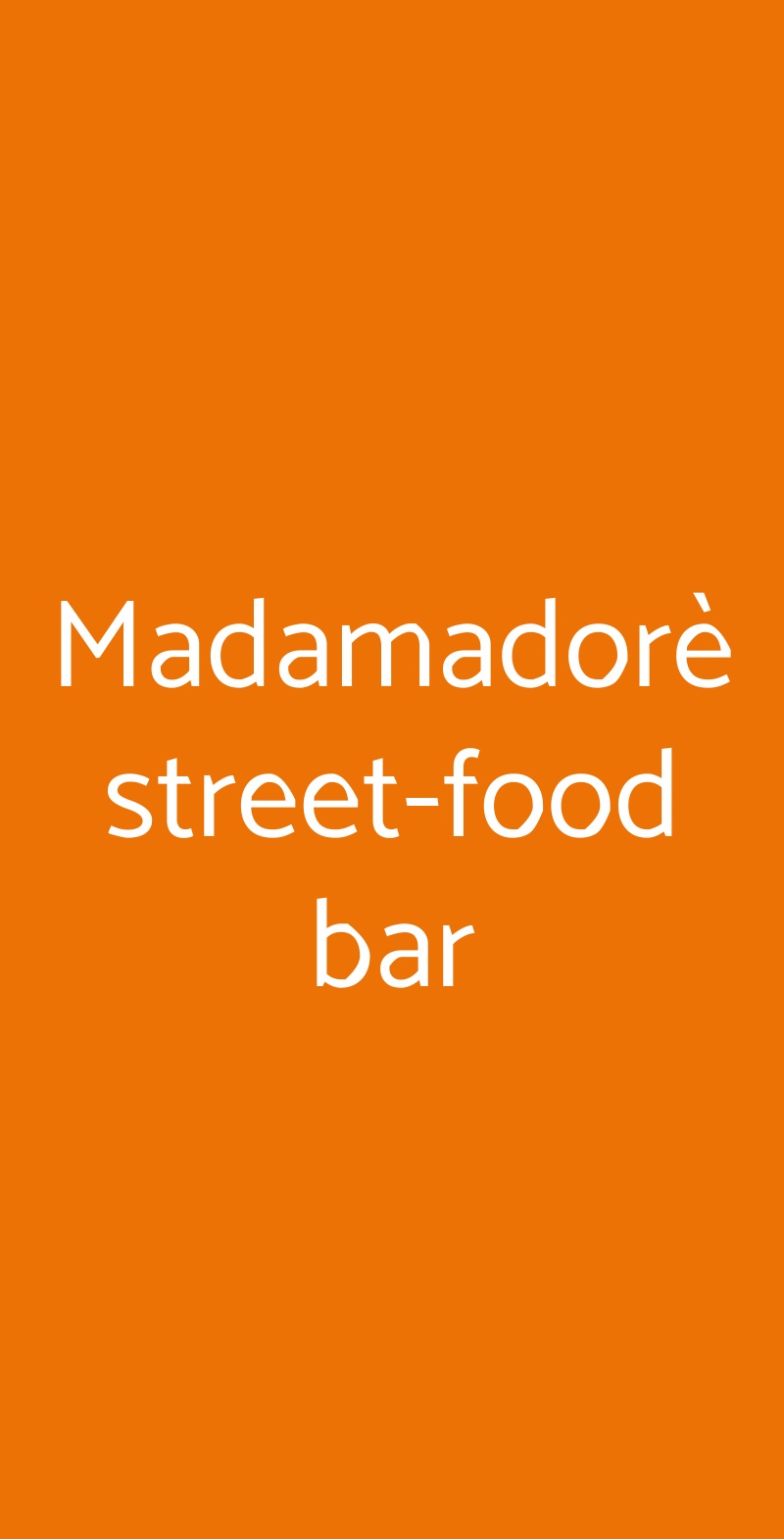Madamadorè street-food bar Milano menù 1 pagina