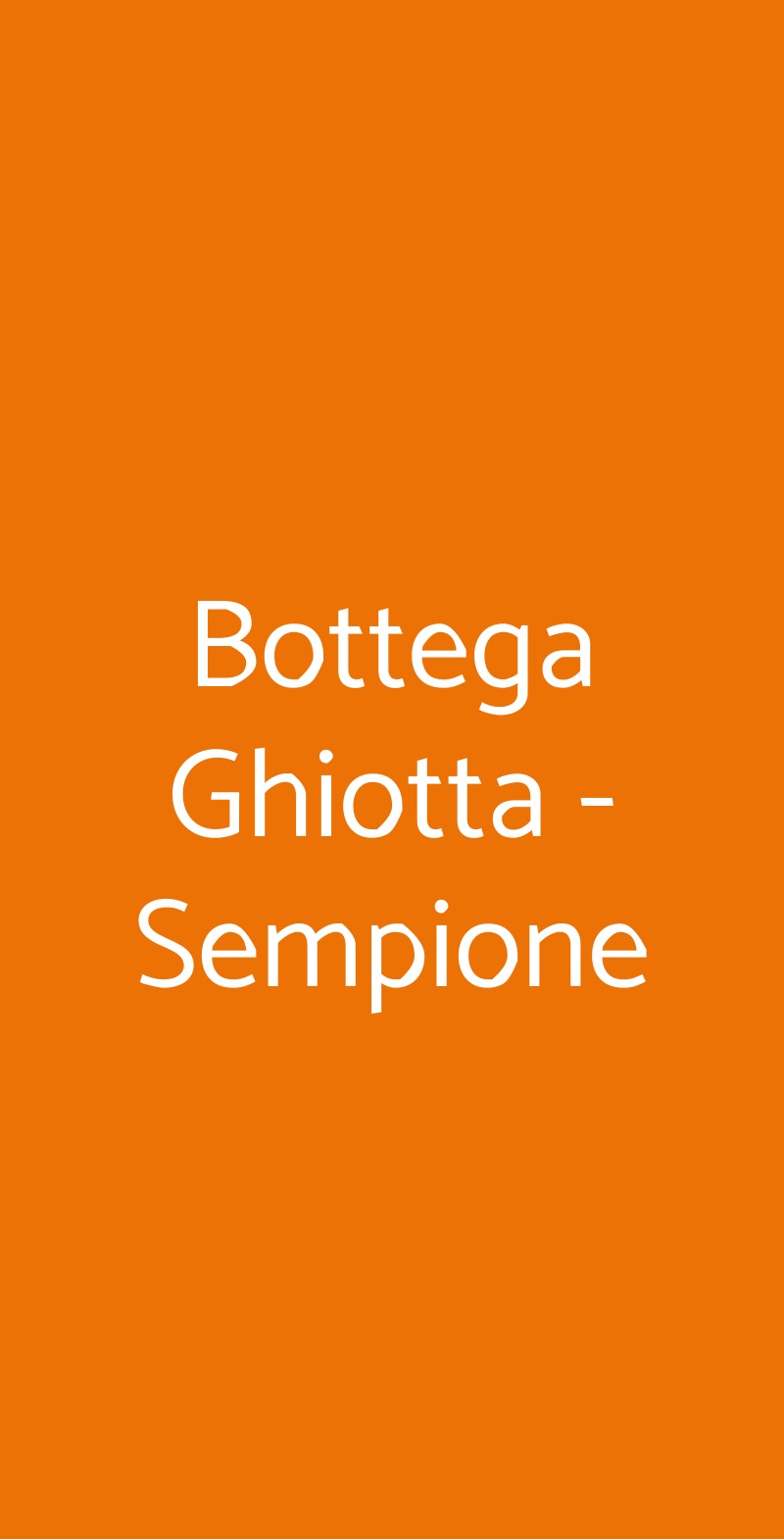 Bottega Ghiotta - Sempione Milano menù 1 pagina