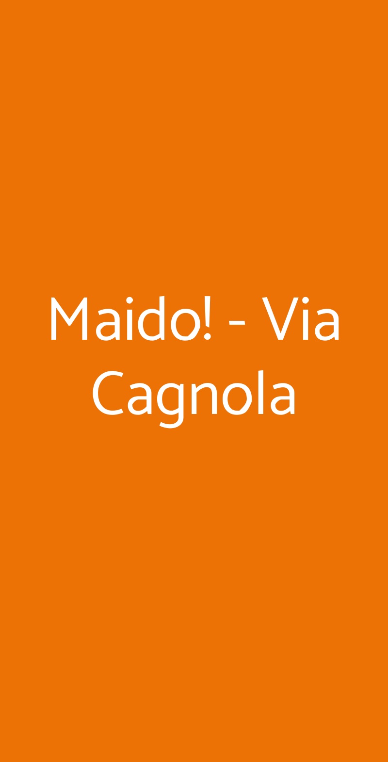 Maido! - Via Cagnola Milano menù 1 pagina