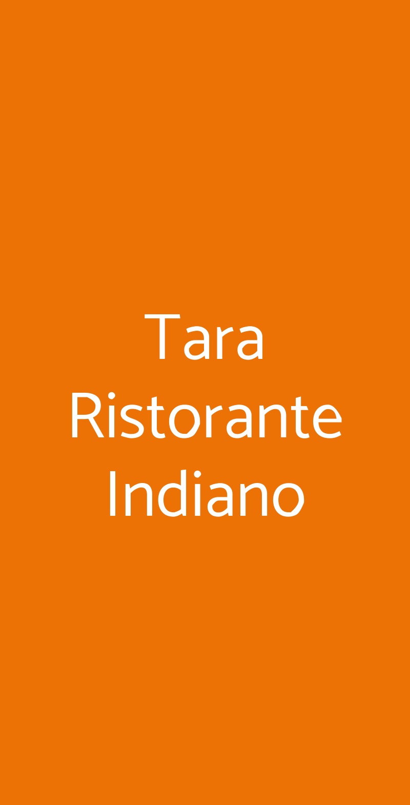Tara Ristorante Indiano Milano menù 1 pagina